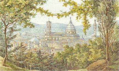 Blick auf Florenz (Aquarell von Felix Mendelssohn, 1830); via Wikimedia Commons Blick auf Florenz (Aquarell von Felix Mendelssohn, 1830); via Wikimedia Commons